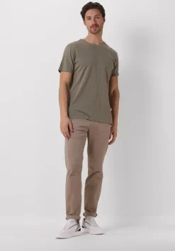 groene selected homme t-shirt slhaspen slub ss o-neck tee noos