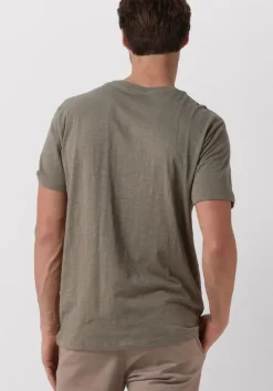 groene selected homme t-shirt slhaspen slub ss o-neck tee noos