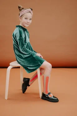 groene sproet & sprout mini jurk dress velvet