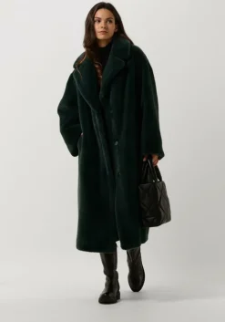 groene stand studio faux fur jas maria coat soft