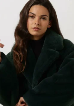 groene stand studio faux fur jas maria coat soft
