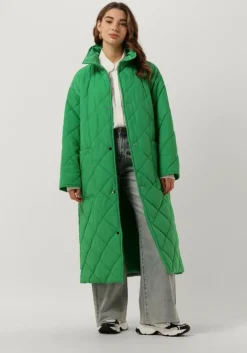 groene stand studio gewatteerde jas sage coat