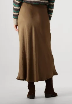 groene summum midirok skirt heavy silk touch