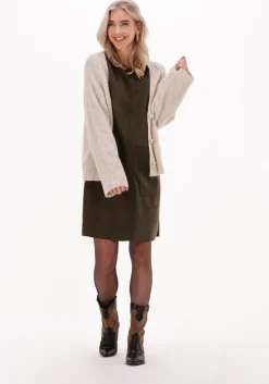 groene summum mini jurk dress bonded suedine