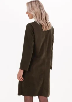 groene summum mini jurk dress bonded suedine