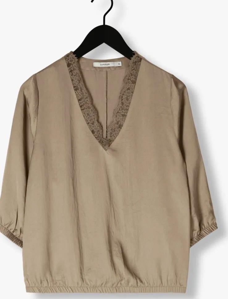 groene summum top laced v neck top silky touch