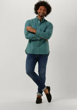 groene tommy hilfiger casual overhemd pigment garment dye rf shirt