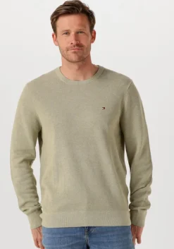 groene tommy hilfiger trui essential structure crew neck