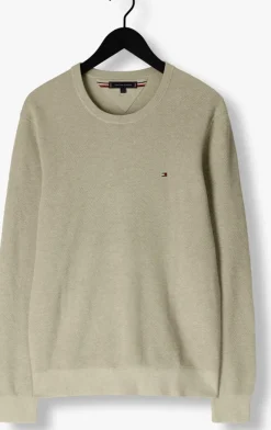 groene tommy hilfiger trui essential structure crew neck