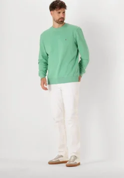 groene tommy hilfiger trui essential terry crewneck