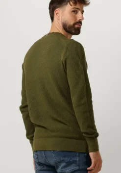 groene tommy hilfiger trui rectangular structure crew nk