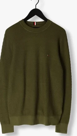 groene tommy hilfiger trui rectangular structure crew nk