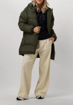 groene tommy jeans gewatteerde jas tjw midi vail puffer