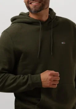 groene tommy jeans truien/vesten tjm reg s flag hoodie
