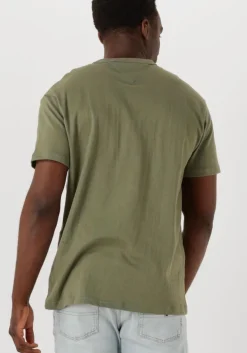 groene tommy jeans t-shirt tjm rlx linear logo tee