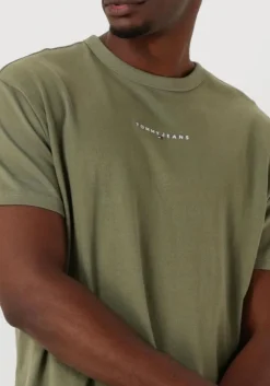 groene tommy jeans t-shirt tjm rlx linear logo tee