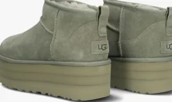 groene ugg vachtlaarzen w classic ultra mini platform