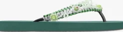 groene uzurii teenslippers macrame green blossom