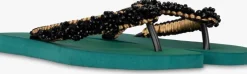 groene uzurii teenslippers macrame lizzy