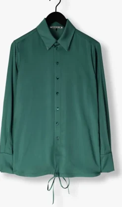 groene vanilia blouses satin wrap blouse