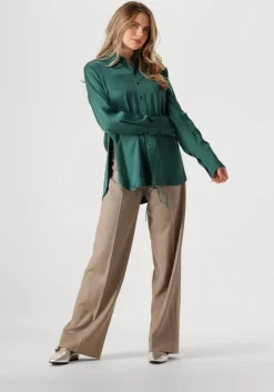 groene vanilia blouses satin wrap blouse