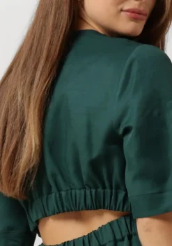 groene vanilia maxi jurk linnen open back dress