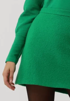 groene vanilia minirok curl wool mini