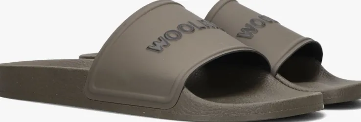 groene woolrich badslippers slide sandal