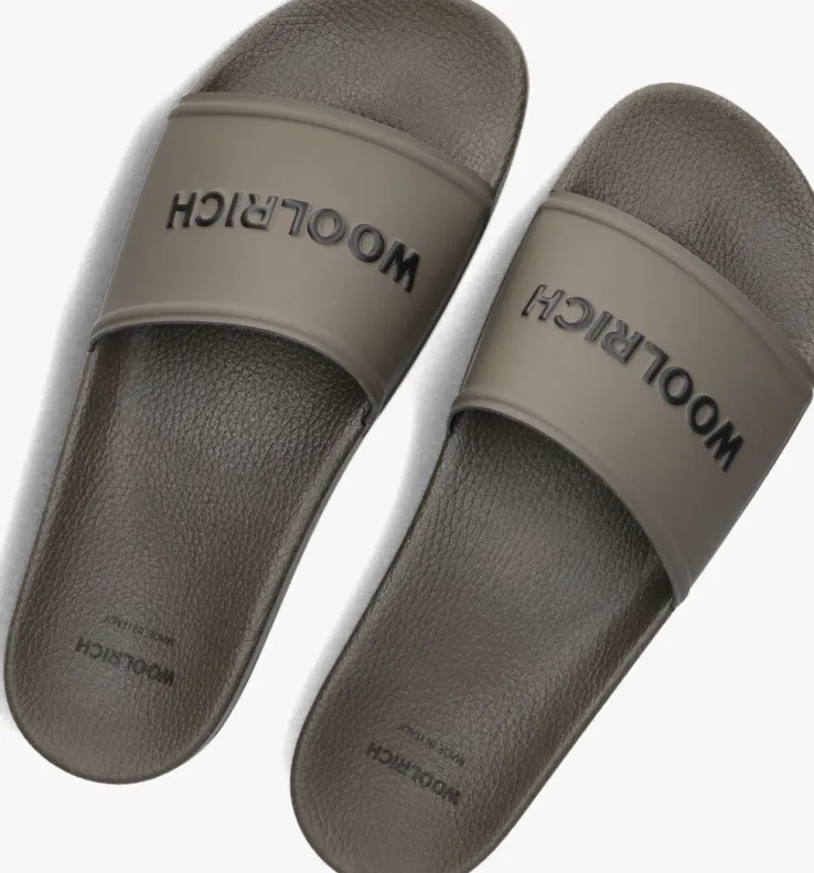 groene woolrich badslippers slide sandal