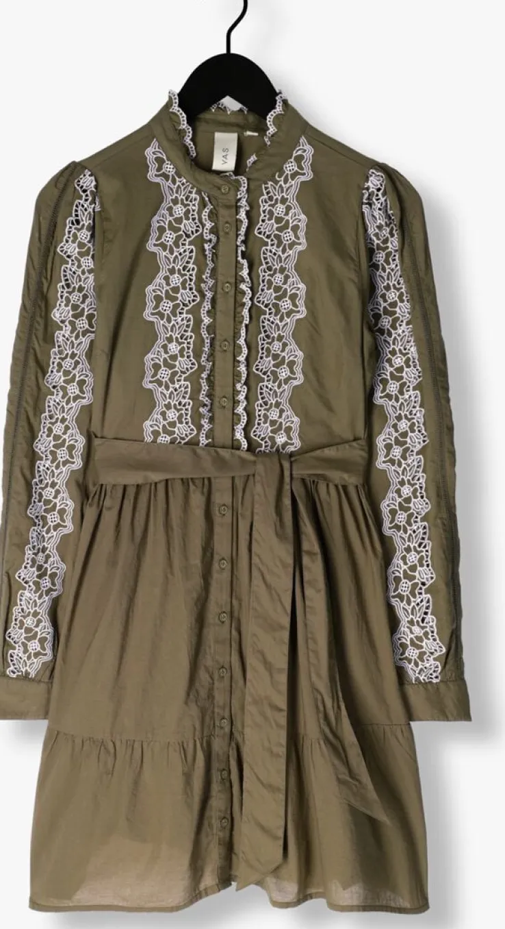 groene y.a.s. mini jurk yasmuris ls shirt dress s.