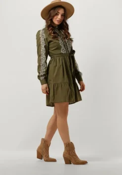 groene y.a.s. mini jurk yasmuris ls shirt dress s.
