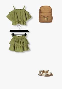groene your wishes minirok broderie ruffle skirt