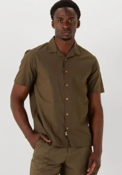 khaki anerkjendt overhemden akleo sss cot/linen shirt