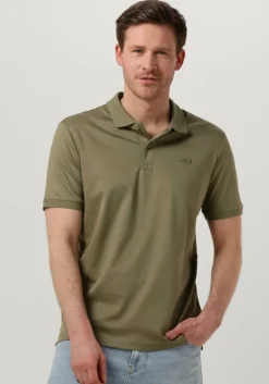 khaki calvin klein polo smooth cotton slim polo