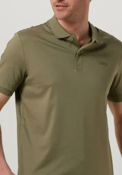 khaki calvin klein polo smooth cotton slim polo