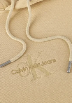 khaki calvin klein sweater washed monologo hoodie
