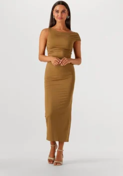 khaki edited midi jurk robinia dress