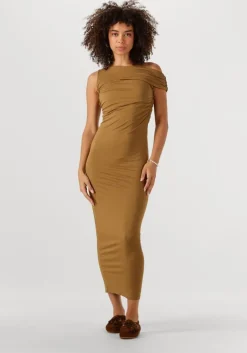 khaki edited midi jurk robinia dress