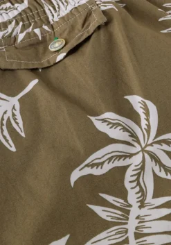 khaki scotch & soda korte broek seasonal relaxed straight - printed poplin bermuda