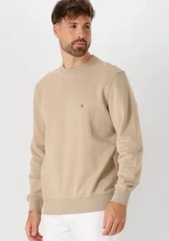 khaki tommy hilfiger trui essential terry crewneck