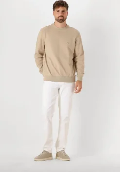 khaki tommy hilfiger trui essential terry crewneck