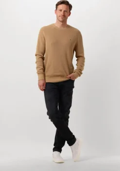 khaki tommy hilfiger trui refined structure cr