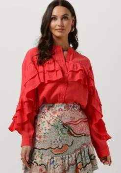 koraal alix the label blouses ladies woven light flow ruffle blouse