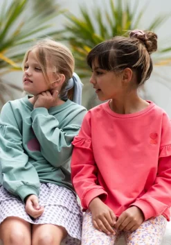 koraal petit blush sweater june ruffle sweater