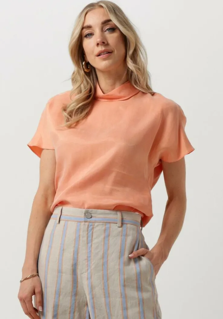 koraal vanilia top satin fluid layer