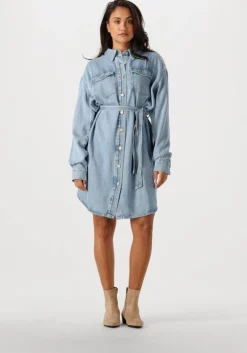 lichtblauwe 7 for all mankind mini jurk shirt dress