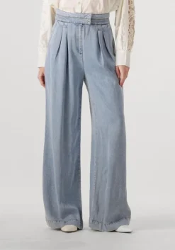 lichtblauwe aaiko wijde broek frederique ten 520