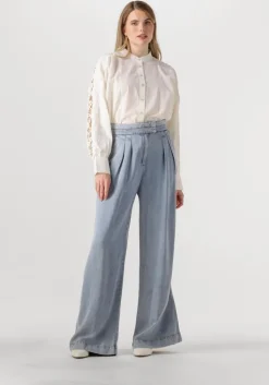 lichtblauwe aaiko wijde broek frederique ten 520