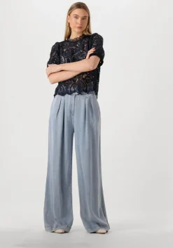 lichtblauwe aaiko wijde broek frederique ten 520