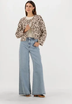 lichtblauwe abrand jeans straight leg jeans super wide loretta